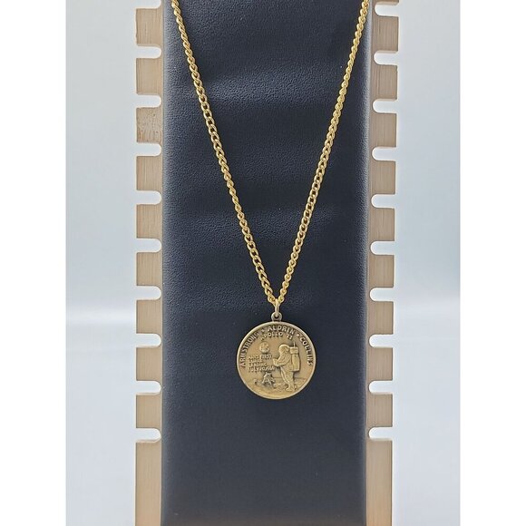 Rare Moonlanding Apollo 11 Commemorative One Small Step Pendant Necklace 22" - Picture 12 of 12